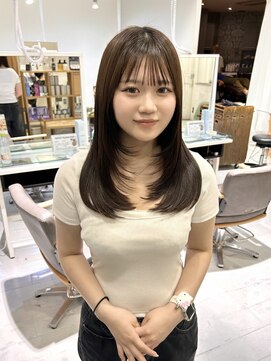 ネオリーブウリ 二子玉川店(Neolive uri) ミディアムヘア暗めカラーデザインカラーフェイスフレーミング