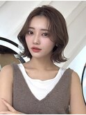 オリーブグレー/韓国風巻き/レイヤーカット/くすみベージュ/原宿