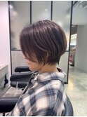 大人美人丸みショートボブ白髪ぼかしハイライト川崎20代30代40代