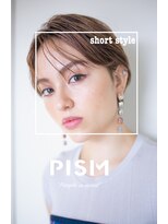 ピズム(PISM)&nbsp;センターパート×耳かけハンサムショート/フォギーベージュ