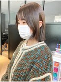 オリーブグレージュ_外ハネボブセクションカラー_ba363181