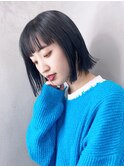 ブルーブラック_外ハネボブセクションカラー_ba364851