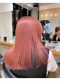 【柴田優香】切りっぱなしピーチピンク愛されモテ髪透明感