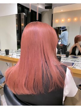 ヘアサロン ガリカ 表参道(hair salon Gallica) 【柴田優香】切りっぱなしピーチピンク愛されモテ髪透明感