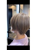 ミルクティーショートボブ