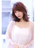 ローライトココアブラウン大人かわいいゆるふわフリンジウェーブ