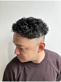 ショートリバースパーマフェードカットメンズカット
