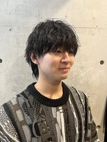 サロンリベルテ(salon Liberte)&nbsp;艶髪ミディアムマッシュウルフメンズパーマスパイラルカール