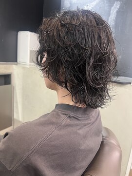 クロムトウキョウ ザ バーバー 新宿本店(CHROM TOKYO the Barber) ロングウルフパーマ 新宿/西新宿/メンズパーマ/メンズカット
