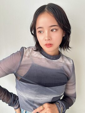 ドーチェ 茨木店(DOCHE) 暗髪カラー×前髪なしボブ×センターパート