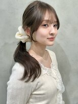 ナナローネス(nana loness)&nbsp;顔まわりカット　オリーブカラー　ベージュカラー　韓国ヘア