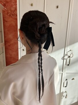 ジール(zeal) リボンヘア　成田/イメチェン/ピンクベージュ