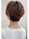 大人可愛い ショートボブ 小顔 ハンサムショート 30代40代 黒髪