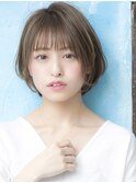 【福島】アースカラーくびれヘアひし形小顔ショートボブ
