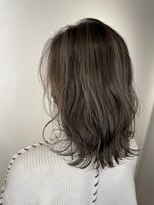 モルニ(MORNI) グレージュ_マロンベージュ Aラインボブ かきあげ