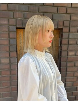 ミチオ ノザワ ヘアサロン ギンザ(Michio Nozawa HAIR SALON Ginza) 顔まわりレイヤーハイトーンボブ