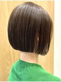 新宿 地毛風ストレート 前下がりボブ 切りっぱなしボブ ミニボブ