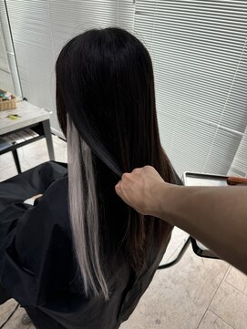 アジールヘア 所沢プロペ通り店(agir hair) イヤリングホワイトカラーレイヤーカットデザインカラー夏所沢