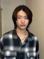 =メンズボブ/メンズロング/ダークアッシュ/ニュアンスパーマ