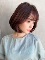 ラルユー 金山(LallYou)&nbsp;韓国風レイヤー/外ハネくびれ/ミディアムレイヤー/ぱっつん前髪