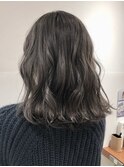 20代30代×ナチュラル黒髪暗髪グラデーションカラーセミロング