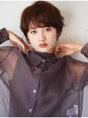 丸みショート前髪ありウォームブラウン髪質改善◎20代~50代
