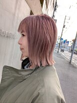 ブランチヘアー(branch hair)&nbsp;ピンクアッシュなぱっつんボブ