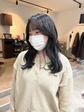 アンド グラフ(& Graph.) 透け感ブラック