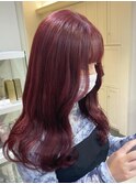 3227ラベンダーピンクビビッドカラー波巻きゆる巻きロング