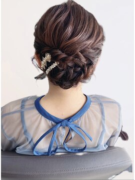 ヘアープロデュース ラピセット 松山(Lapset) 20代30代40代◎結婚式ピンクカラーこなれ大人まとめ髪シニヨン