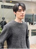 襟足を残したツーブロックマッシュ シークレットパーマ