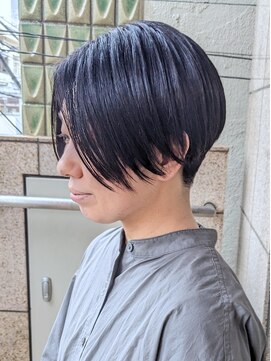 ゴーズゴー 吉祥寺(e)店(go s go) センターパート/アッシュブラック/刈り上げショート/ツーブロ