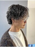 ウルフ アッシュブラック ハイライト ツイスパ 新宿 新宿東口