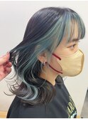 Goofy銀座/フェイスフレーミング/アクアブルー/前髪インナー