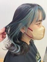 Goofy銀座/フェイスフレーミング/アクアブルー/前髪インナー