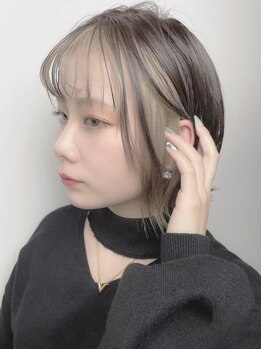 フレイムスヘアデザイン(FRAMES hair design)の写真/Nanami's realvoice”周囲の方からも素敵な髪色だねと褒められることが多くて嬉しかったです！”