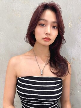 マシェリー バイ ロンド 金山(Ma cherie by Lond) ブリーチなしピンクブラウン/レイヤーカット×エアリーロング