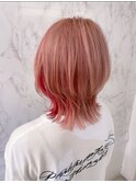 ウルフカット×デザインカラー