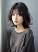 ☆オリーブグレーココアベージュ小顔クラゲヘアー/黒髪/髪質改善