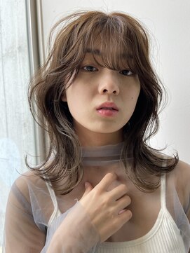 ムード マグ レーベル 南松本(MOOD Mag Label) くびレイヤー韓国ヘア小顔カットシースルーバング大人ガーリー