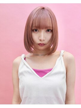 ラック 表参道(LUCK) ボブ/ぱつっとボブ/ピンク/ピンクベージュ/ケアブリーチ/20代