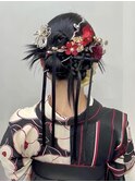 結婚式お呼ばれヘア/韓国カチモリヘアリボンヘア三つ編み浴衣夏