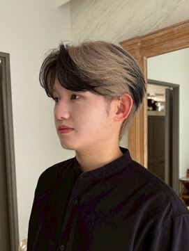 ファルファラ(farfara) メンズ/逆フェイスフレーミングカラー/ブロンドベージュ