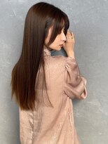 ネイビー 博多(NAVY)&nbsp;博多/髪質改善/チェリーレッド×艶感☆顔周りレイヤーロング