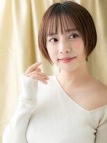 カバーヘア ブリス 戸田公園西口店(COVER HAIR bliss)&nbsp;シースルーバングブリーチなし小顔ひし形ショートボブ30代40代X