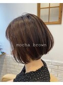 *mocha brown×前下がりボブ*