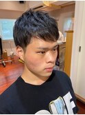 ミックスパーマ+ツーブロック