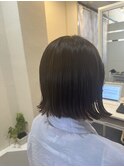 大人可愛い小顔ボブ外はねボブ切りっぱなしボブ