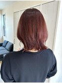 レイヤーボブ×ボルドーブラウンカラー