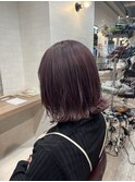 ぱつっとレイヤーボブ ダブルカラー ラベンダーカラー 長崎浜町
